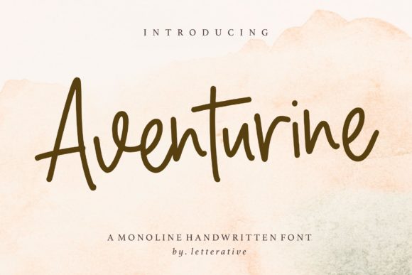 Aventurine: A Trendy Script Handwritten Font for Editors